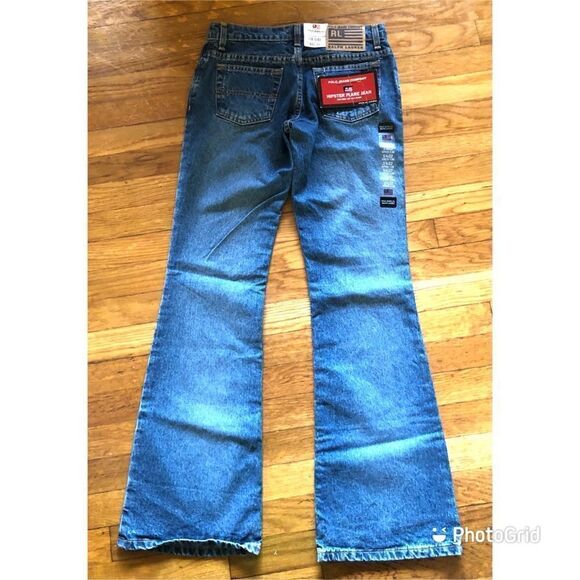New Ralph Lauren Hipter Flare Denim Jeans Blue 3/4 - Picture 2 of 9